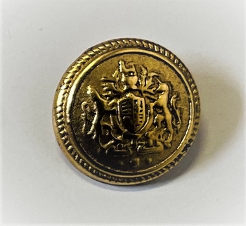 Button Metal 22mm, Goldcolour with Coat of Arms